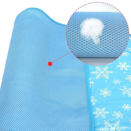 NACOCO Summer Pet Cooling Mat - Cat Dog Cushion Pad Sleeping Cool Snowflake Comfortable Soft for Pets Kids and Adults (Blue Snowflake, M) - Thumbnail 3
