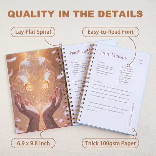 Russel Molly: A Journey Through Scripture — A 52-Week Bible Study & Daily Reading Plan, Spiritual Companion & Journal for Women & Teens, Christian Gifts and Bible Study Supplies, Hardcover Spiral-Bound Book(6.9" x 9.8") - Thumbnail 4