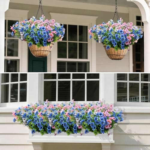 WucaFl Artificial Flowers for Outdoors, 15 Bundles UV Resistant Fake Flowers, Colorful Daisy Faux Plants for Porch Patio Planters, Realistic Outdoor Flowers for Garden Yard Window Box Decor - Thumbnail 6
