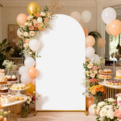 6FT White Arch Backdrop Cover Arch Covers Stretchy Backdrop - Image 1