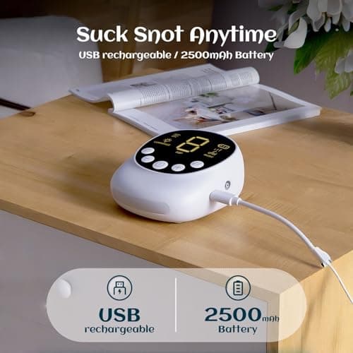 X-Bosak Electric Baby Nasal Aspirator - Hospital Grade Mucus Remover with 9 Suction Levels, USB-C Rechargeable, Night Light & Nursery Rhymes, BPA-Free Silicone Tips - Thumbnail 4