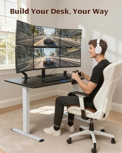 TOPSKY Dual Motor Electric Standing Desk Frame, Height Adjustable Sit Stand Base for Home Office, Fits Table Tops up to 70.8 x 31.5 Inch, 225 lb Capacity (White, Without Stand) - Thumbnail 6