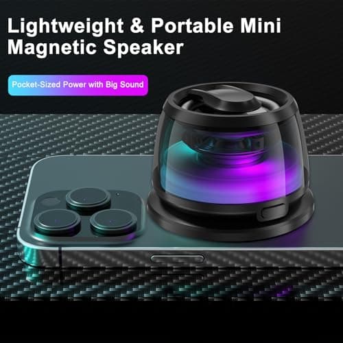 EGBULL Magnetic Bluetooth Speaker, Portable Phone Stand Speaker with RGB - Thumbnail 2