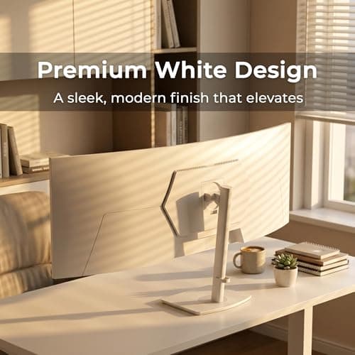 Deco Gear 49" Curved Ultrawide Gaming Monitor | 32:9 | 3840x1080 | 144Hz | 3000:1 | E-LED | 2 HDMI | 2 Display Port - Exclusive White Edition, an American-Owned & Operated Company - Thumbnail 6