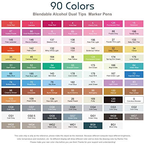 Arrtx Alcohol Markers OROS 90 Colors,Brush and Chisel Tip,Art Markers for Artists Adult Coloring Sketch Illustration, Comic - Thumbnail 6