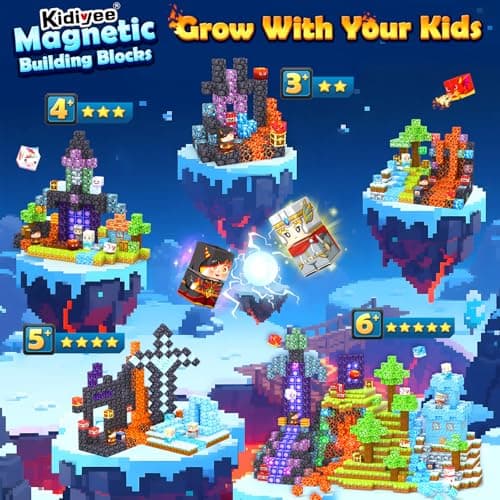 200PCS Magnetic Blocks - Build Mine Magnet World, Magnetic Building Blocks for Kids Ages 4-6 6-8 8-12, STEM Educational Sensory Toys for Boys & Girls, Birthday Toys Gifts for Kids - Thumbnail 3