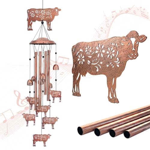 Cow Wind Chimes for Outside,Cow Gifts for Women/Men/Sympathy/Memorial/Festival Birthday Gifts Metal windchimes Outdoors/Indoors,Patio,Garden Decor,Yard Decor,Home,Porch - Image 1