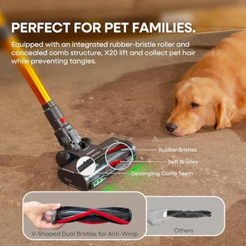 KIPMAX Cordless Vacuum Cleaner, 50KPa 550W Stick Vacuum for Home, 70Mins Anti-Tangled Vacuum Cleaner for Pet Hair/Carpet/Floor, Self-Standing Vacuum with Rechargeable Battery, LED Display&Aromatherapy - Thumbnail 4