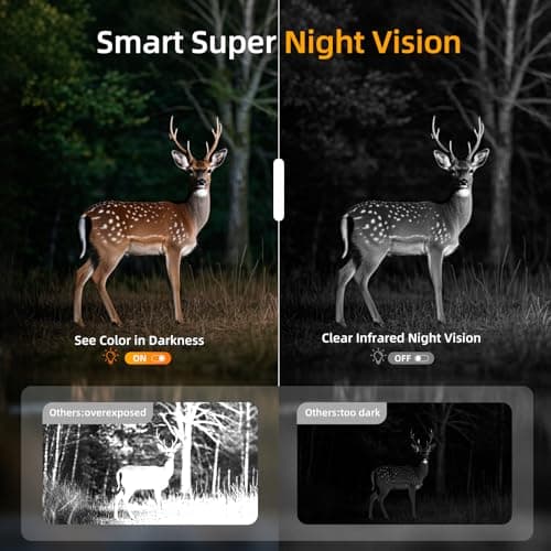 Trail Camera with Night Vision Game Cameras : 4G Cellular Trail Cam with Motion Activated Waterproof - Wildlife Camera with Solar Panel for Outdoor Deer Monitoring and Property Security with 32GB Card - Thumbnail 4