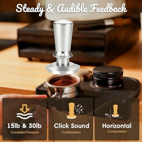 Irosiy 58MM Espresso Tamper - Professional Coffee Press with Non-Slip Base, Calibrated Pressure, Ergonomic Handle for Barista & Home Brewing - Grey - Thumbnail 2