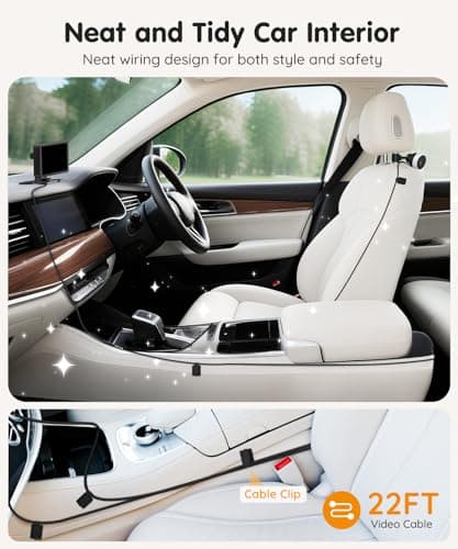 Babyvue BV3PRO 7.2" Dual Car Camera Baby Monitor, 1080P HD Split Screen, IR Night Vision, Double Car Camera for 2 Baby, Easy Setup for Carseat, Perfect for Family Travel, Pet Friendly - Thumbnail 5