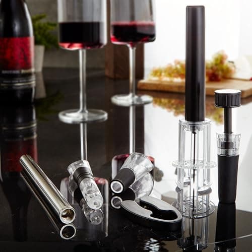 BergHOFF 6Pc Air Pressure Wine Opener with Chiller Pourer, Foil Cutter, Aerator Pourer, Vacuum Stopper Great for Gift - Thumbnail 6