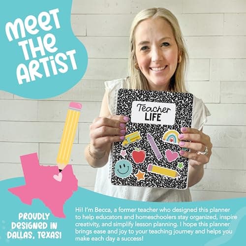 Hadley Designs Teacher Planner 2026-2027 – Undated Teacher Planners, Homeschool Lesson Planner Book For Teachers Must Haves, Lesson Plan Book For Teachers Classroom Supplies & Appreciation Gifts - Thumbnail 2