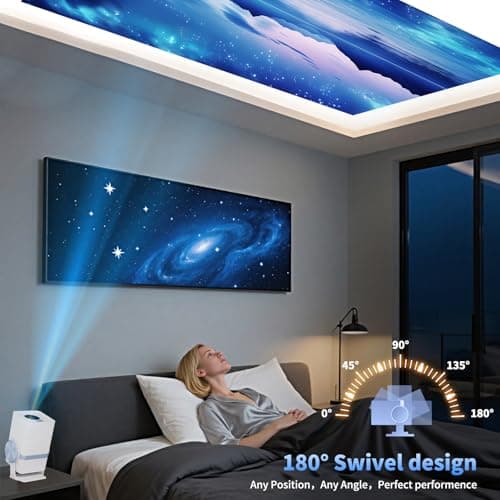 Mini Projector with WiFi and Bluetooth, Portable Outdoor Projector , 180° Rotatable Small Movie projector, Auto Keystone, Built-in Apps, Android 13 Smart Projector, Dess T1 - Thumbnail 3