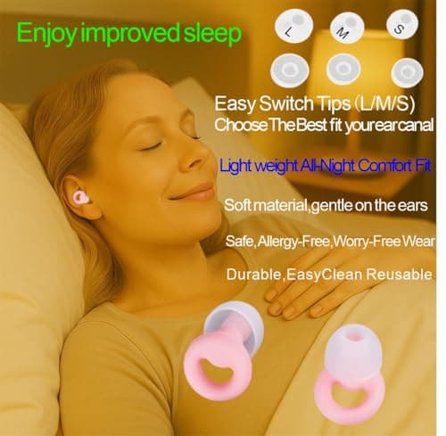 Bulk Wholesale Silicone Ear Plugs for Sleeping, Concert, motorcycl, eairplane Pressure - 50dB Gift Pink Ear Plugs for Noise Reduction, Reusable Earplugs for Small Ear Canals to Drown Out snoring - Thumbnail 3