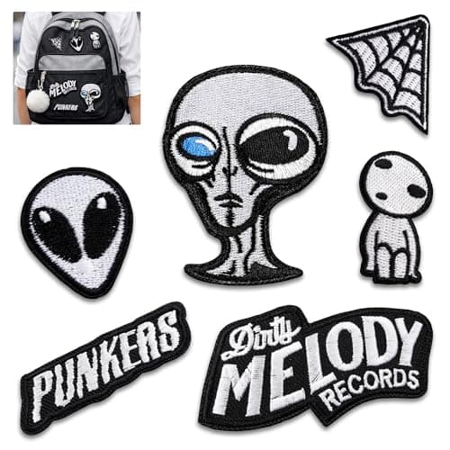 6 Pcs Alien Patch Embroidery Patches for Clothing Iron On & Sew On – Whimsical Space Theme Easy Fix DIY Patch for Jeans, Backpack, Jacket, or Hat – Fun Gift for Sci-Fi Fans, Crafters & DIY Lovers - Image 1