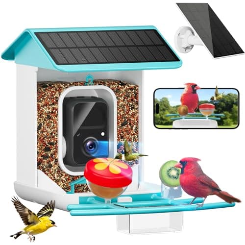 BROAIMX Smart Bird Feeder with Camera-AI Identify 11,000+ Species, 2K HD Auto Capture Birds Video & 64G TF Card, Solar-Powered Wireless Outdoor Design, Birdhouse with Built-in Two-Way Microphone - Image 1