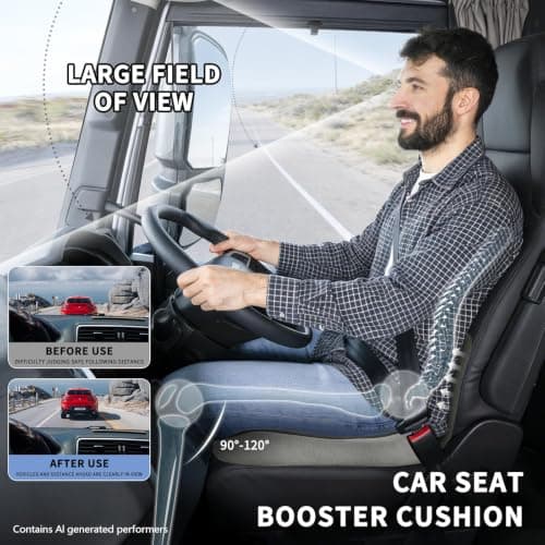 kowptyy Trucker seat Cushions for Long Sitting, Office Chair Seat Cushions for Office Chair with L-Shaped Ergonomic Design, Memory Foam Chair Cushion for Long Sitting Office Worker(Black Gray) - Thumbnail 2