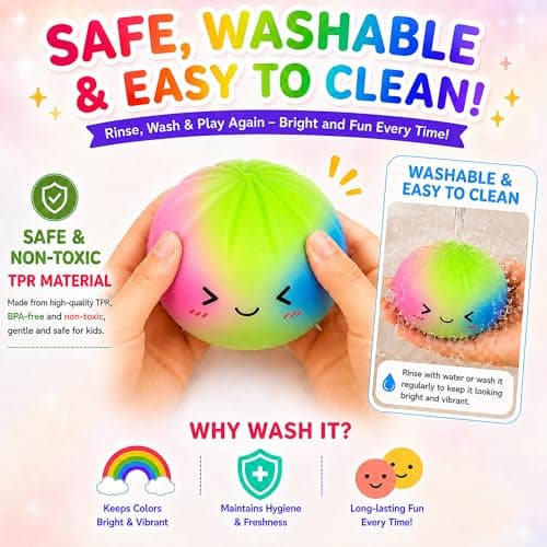 Mystery Squishies Dumplings, Rainbow Dumpling Squishies, Colorful Bao Bun Squishys with Food Steamer Box, Giant Dumpling Stress Ball, Soft Squeeze Desk Toy, Washable Fidget Sensory Toy - Thumbnail 3