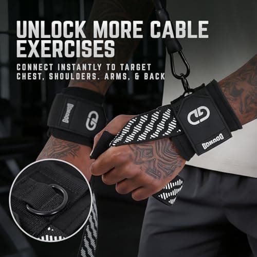 GOUNOD Lifting Wrist Straps with D Ring for Weightlifting & Gym – Heavy Duty Padded Wrist Support for Men & Women – Non-Slip Hand Grip Straps for Deadlifts, Pull Ups, Cable Machines & Bodybuilding - Thumbnail 3