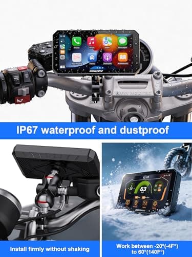 INNOVV N2 6" Anti-Glare Sunlight Visible Motorcycle CarPlay Screen, Wireless CarPlay & Android Auto, IP67 All-Weather Waterproof, GPS Navigation, 5G WiFi, Bluetooth 5.2, Parking Mode & Loop Recording - Thumbnail 3
