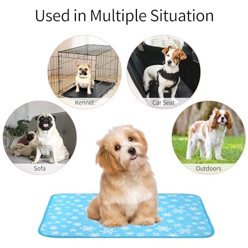 NACOCO Summer Pet Cooling Mat - Cat Dog Cushion Pad Sleeping Cool Snowflake Comfortable Soft for Pets Kids and Adults (Blue Snowflake, M) - Thumbnail 6