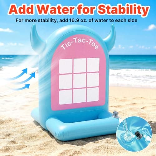 Pool Games Toys Set 3-in-1 Outdoor Water Toys with Throwing Balls & Ring Toss Inflatable Pool Toys for Kids Ages 4-8 Teens Adults Swimming Pool for Yard Beach Party Outdoor Games (Blue) - Thumbnail 4
