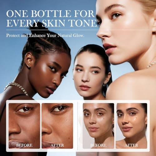 Tinted Sunscreen, Tinted Moisturizer with SPF, Tinted Sunscreen for Face, Tinted SPF 60, Oil Control & Moisturizing Skin Tone Correcting, Radiance Skin, Perfect for Mothers Day Gifts &Beach Must Haves - Thumbnail 3