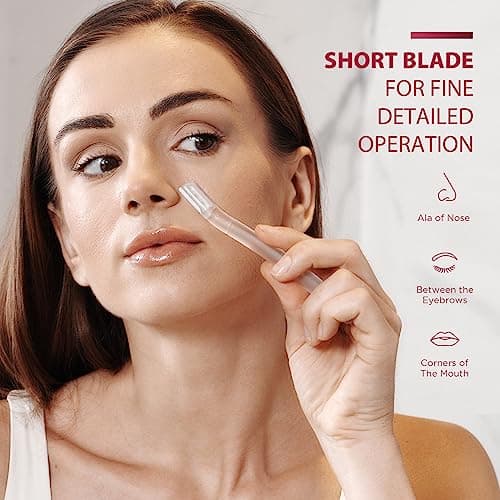 Dermaplane Razor for Women Face, (6 Count) Professional Dermaplaning Tool for Peach Fuzz, Facial and Eyebrow Hair Removal, Gentle Skin Exfoliation Blade - Thumbnail 3