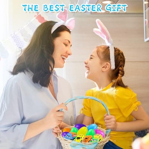 ISTOOLL 12PCS Pre Filled Easter Eggs Car Gifts for Kids with Pull-Back Cars Easter Basket Stuffers Easter Eggs Hunt Easter Party Favor Prize Classroom Rewards Toys for Boys Girls Teens - Thumbnail 5