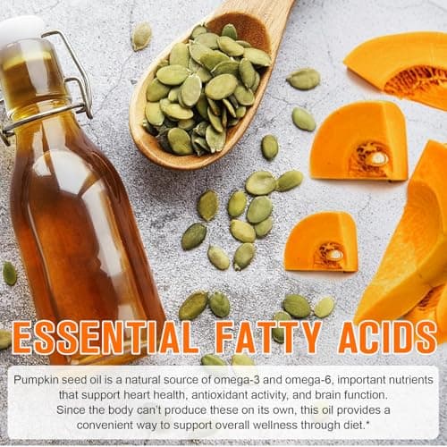 Pumpkin Seed Oil with Saw Palmetto Softgels, Cold-Pressed with Essential Fatty Acids & Phytosterols, Prostate Support Supplement for Men, Urine Balance, No Burps, Non-GMO, Gluten-Free, Pure & Natural - Thumbnail 4