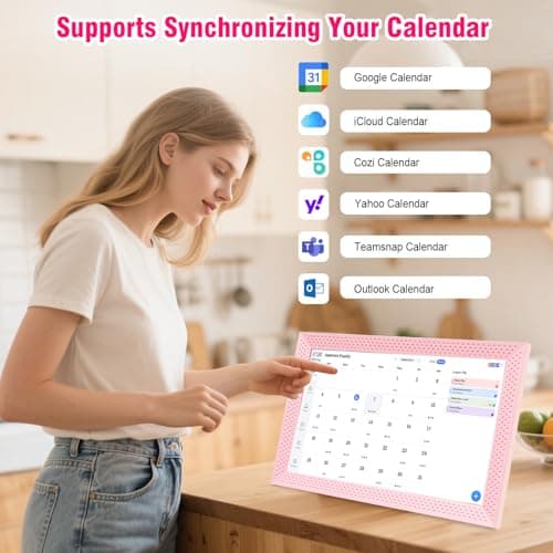 Digital Calendar 10.1 inch, Electronic Calendar for Family Sharing Schedule Interactive Smart Calendars Touch Screen To Do Task Meal Planner for Home Office with Digital Picture Frame - Thumbnail 2