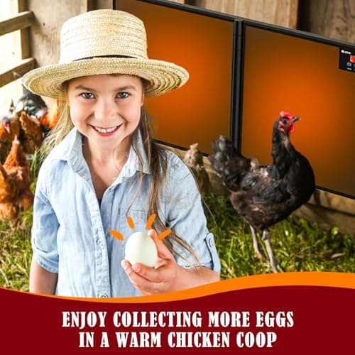 Chicken Coop Heater Inside Coop with Remote Control, 180W Foldable Radiant Heaters, 30''x12'' Large Heating Panel Warmer for Cozy Winter with Adjustable Timer and Temp, Safer Than Brooder Heat Lamp - Thumbnail 5