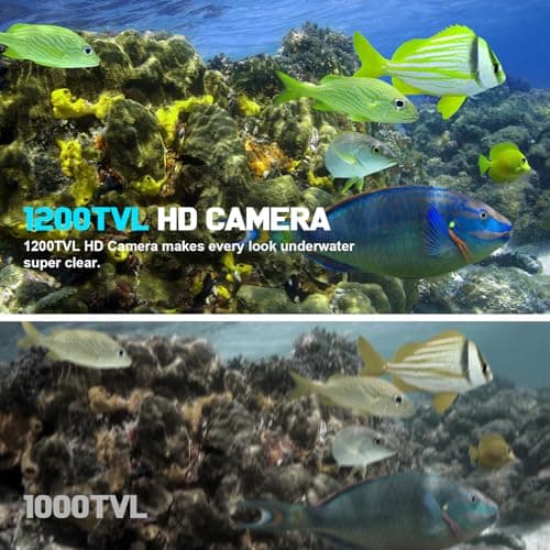 1200TVL HD Underwater Ice Fishing Camera with 7inch Monitor,100ft/30M Cable,10000mAh Fish Finder with 24pcs LED Lights,12pcs Infrared Night Vison,12pcs White Lights,Aluminium Case for Lake,Fish Boat - Thumbnail 4