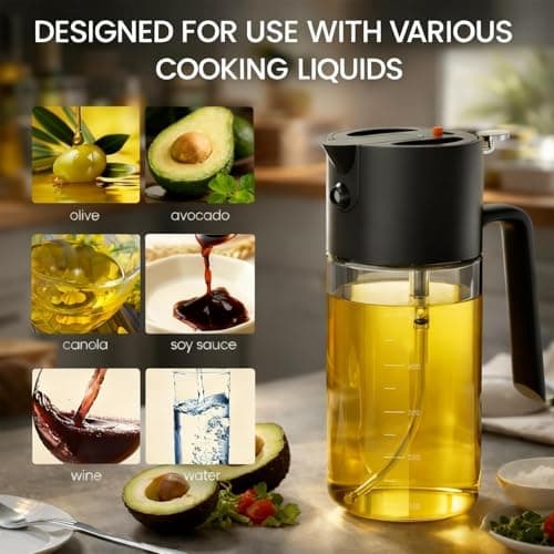 Costop Professional 500ml Glass Oil Sprayer - 3-in-1 Kitchen Tool: Fine Mist, Stream & Pour | Leak-Proof Design for Air Fryer, BBQ & Cooking | BPA-Free - Thumbnail 6