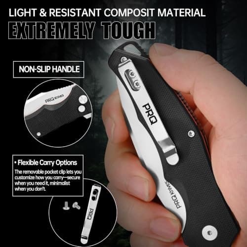 PRQ N730 Mini Folding Pocket Knife 3.35" 14C28N Stainless Steel Blade - Thumbnail 4