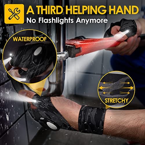 PARIGO LED Flashlight Gloves Gifts for Men, Lighted Gloves Fathers Day Dad Gifts for Him Birthday Gifts for Husband, Car Guy Unique Tool Cool Stuff Gadgets for Men Camping Accessories Fishing Gifts - Thumbnail 4