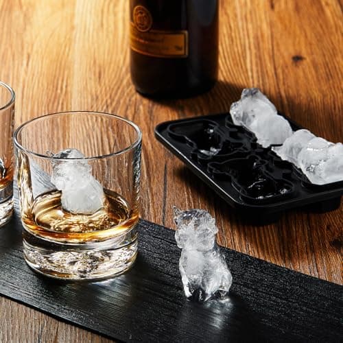 ACOOKEE 3D Highland Cow Ice Cube Tray Fun Shapes, Novelty Highland Cow Gifts, Holiday Stocking Stuffers for Men Women, Cute Highland Cattle Ice Mold for Whiskey,Cocktail,Bourbon - Thumbnail 2