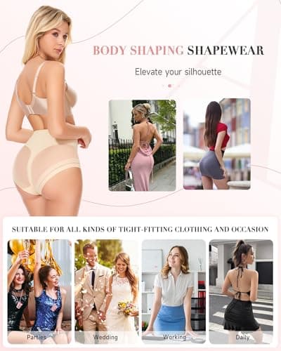 FVACPJ Shapewear Tummy Control Panties - Womens Shaping Underwear Compression Briefs Low Rise Cincher Bodyshaper Girdle Panty Nude - Thumbnail 6