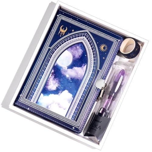 MINICAGIE Journal with Lock for Girls Ages 8-12 Diary with Lock and Key 296 Gold Edged Pages Locked Journal for Women Teen Girls with Gift Box, Blue