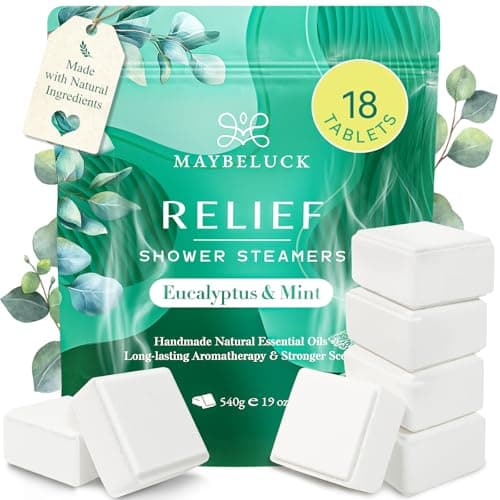 Maybeluck Shower Steamers Aromatherapy 18 Pack – Mothers Day Gifts, Eucalyptus for Shower, Aromatherapy Birthday Gifts for Women & Men, Stress Relief & Relaxation Self Care – Eucalyptus & Mint - Image 1