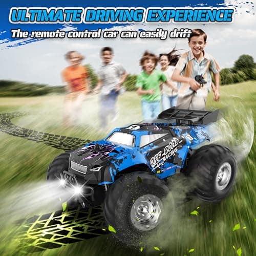 Barlisam Remote Control Car, All-terrain Remote Control Truck for Boys 8-12, Headlight, Dual Motors, 1:20, 10KM/H, 2.4GHZ, Speed-friendly, Sturdy, Rechargeable RC Cars for Christmas, Beginner, Kids 6+ - Thumbnail 2