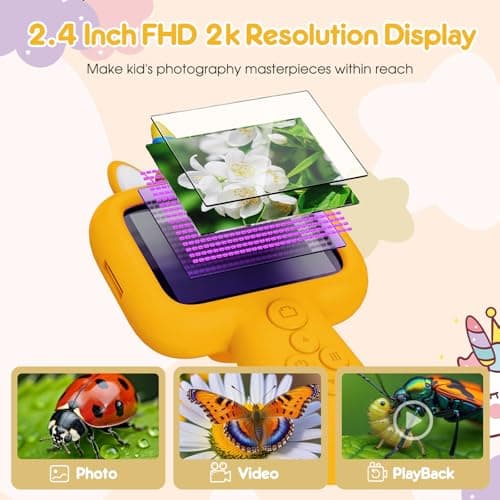 Magnify 2.4" Microscope for Kids, 600X-4800X Handheld Digital Miniscope, Portable Pocket Magnification Microscope Photo & Video | Education Toys for Age 3 4 5 6 7 8 9 10 Girls Boys - Thumbnail 2