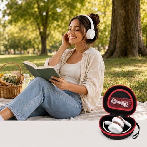 Headphone Case for Picun B8 P26/ for Beats Solo 4, Studio Pro, Solo3, Studio3 On-Ear Headphones More Foldable Bluetooth Wireless Headset (Extra Large) - Black - Thumbnail 6