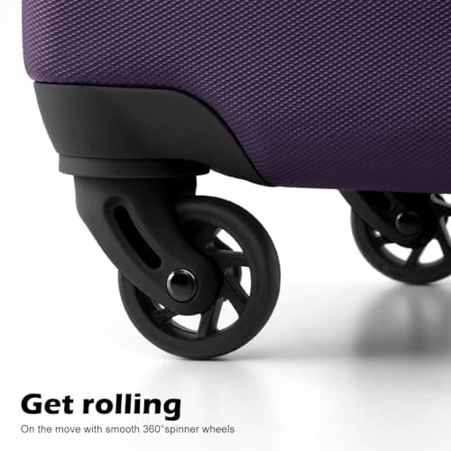 Coolife Luggage 3 Piece Set, Lightweight Durable Hardshell Suitcase set with 360° Spinner Wheels, TSA-approved Lock, Checked Family Travel Luggage sets, 20/24/28 Inch, Purple - Thumbnail 3