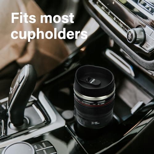 AMZHUB Camera Lens Coffee Mug,Travel Coffee Cup,Stainless Steel Lens Mug Thermos Camera Mugs with Lid and Spoon,Cool Gifts for Photographers Men and Women - Thumbnail 2