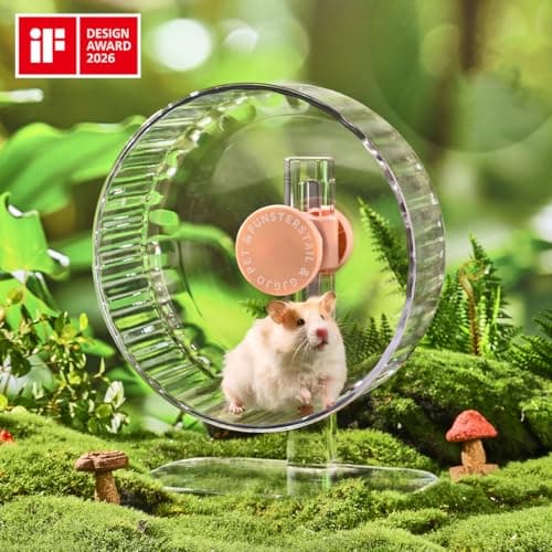 FunstersTail Super Silent Hamster Wheel 8.7 Inch, Magnetic Large Rat Wheel for Chinchilla, Gerbil, Guinea Pig, Cat, Mouse, Sugar Glider and Dwarf, Syrian Hamster Accessories (Peach Pink) - Thumbnail 3