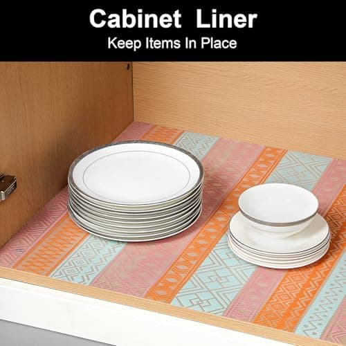 Cooyes Shelf and Drawer Liners for Kitchen Cabinets, Non Adhesive Cabinet Liner, EVA Waterproof Durable Non-Slip Drawer Mats for Shelves, Refrigerator, Storage, Desks（17.5" W x 78.7" L） - Thumbnail 4