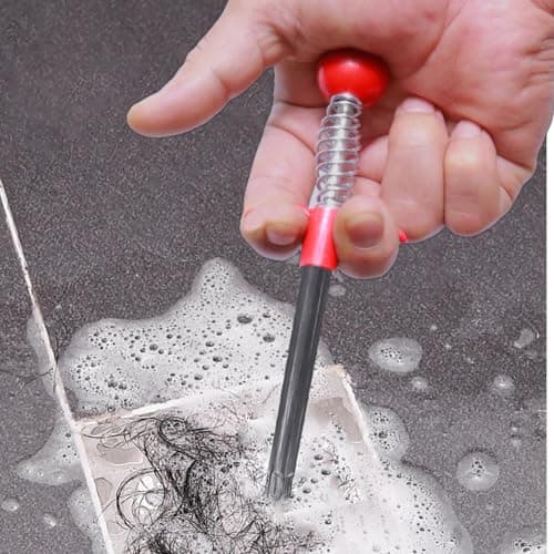 GDOMI Upgraded Drain Snake 76" with Hook, Plumbing Snake Auger Tool, Sink Snake Drain Clog Remover for Bathroom Kitchen - Thumbnail 4
