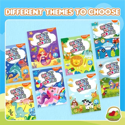 YPLUS Paint with Water Books for Toddlers, Art Craft Toys Watercolor Painting Paper, Gift for Kids Ages 1-3, 2-4, 4-6, Drawing with Brush - Traffic - Thumbnail 3